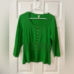 100% cashmere sweater. Kelly green. Size large.